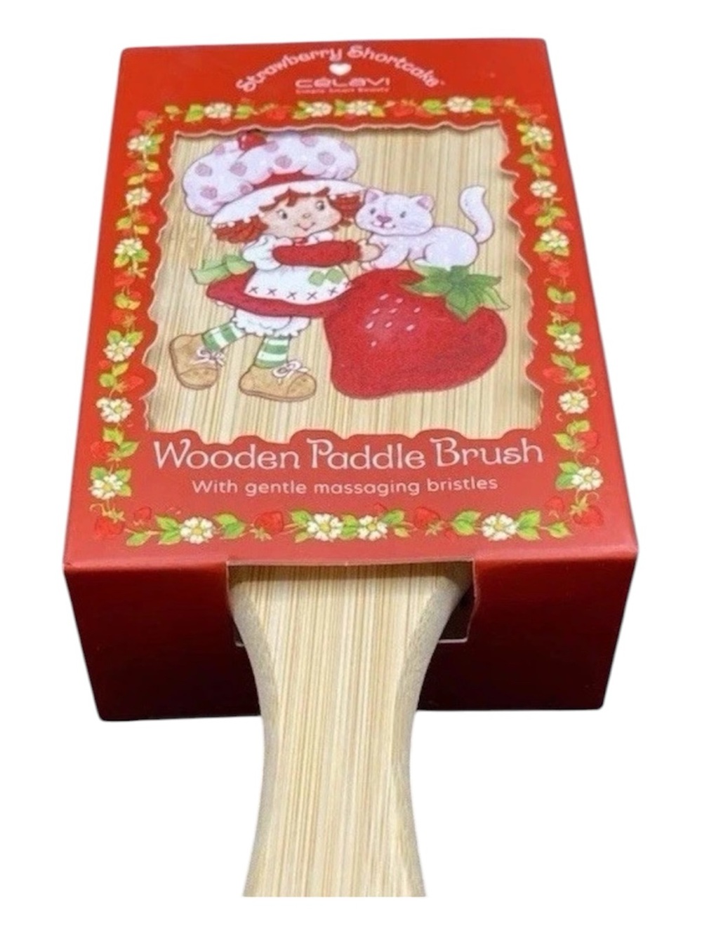 Title: Strawberry Shortcake x Célavi Wooden Paddle Brush - NIB